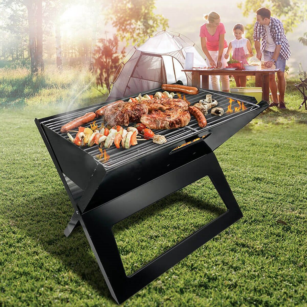 Kulgrill med hjul Feel Maestro MR-1011 Sort Metal